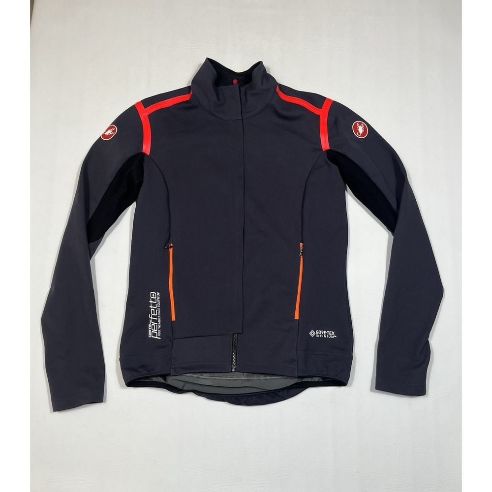 Castelli Rosso Corsa Cycling Jacket Women Large Gray GORE-TEX INFINIUM Windproof